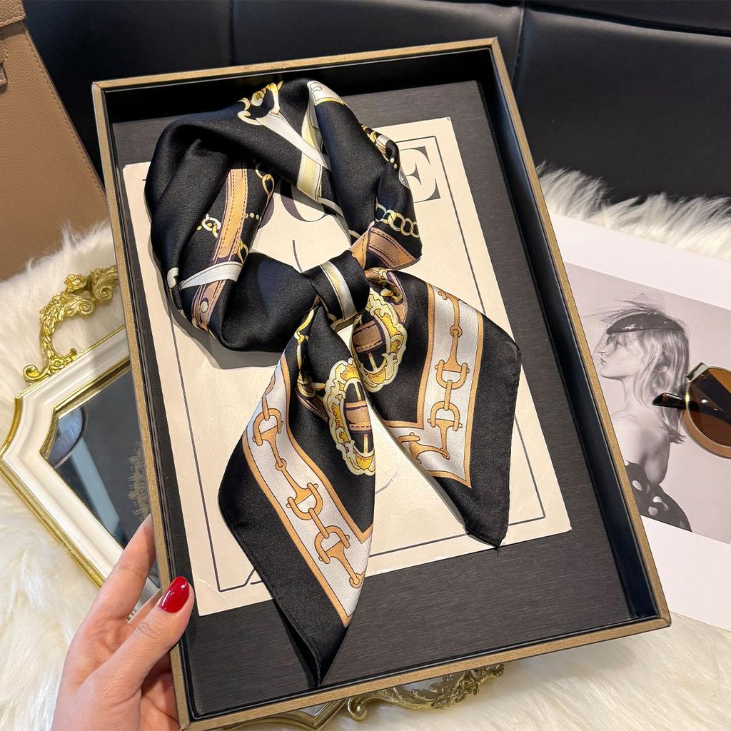 Новый роскошный шелковый платок квадратный шарф для женщин атласный хиджаб модные накидки шейный платок женские повязки для волос лента повязка на голову бандана