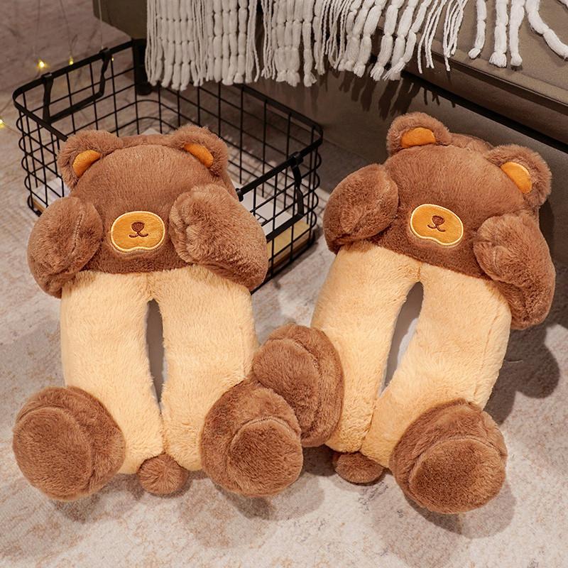 Funny Indoor Slippers Womens Winter Keep Warm Men Shoes Teddy Bear Non-slip Soft Slippes