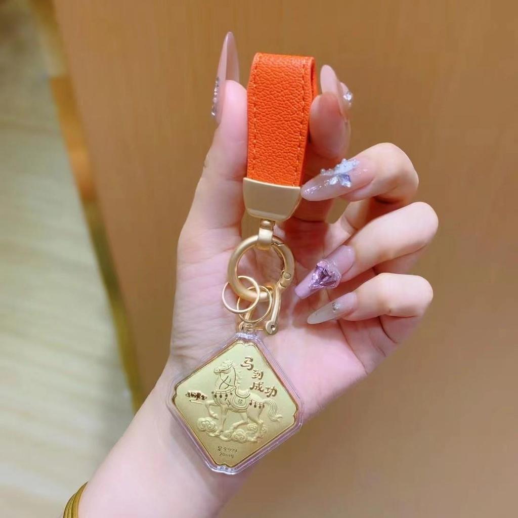 Shuibei 999 Чистое Золото Год Лошади Талисман-Брелок и Подвеска для Телефона