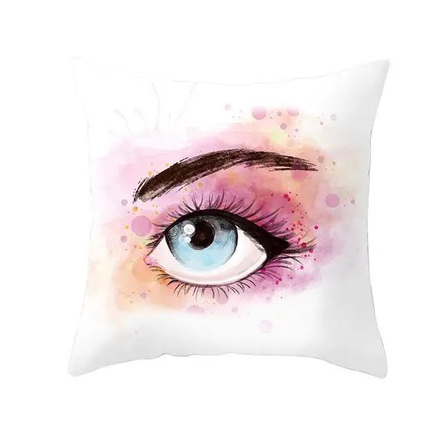 Juste de coussin en polyester avec cils, taie d'oreiller, décoration à la mode, canapé, maison