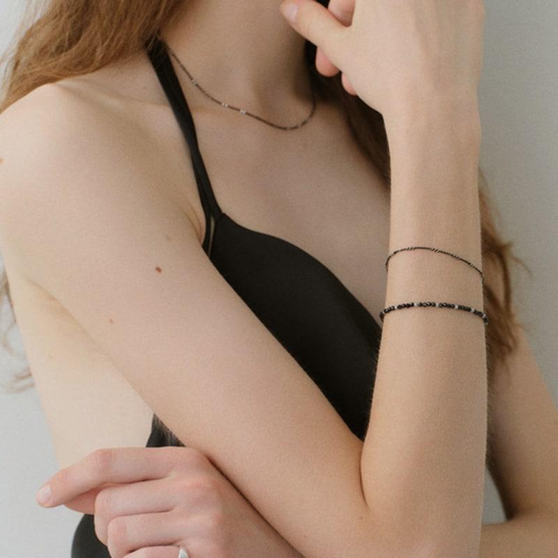 NORMALLEE [Серебро 925] Режущий Черный Браслет