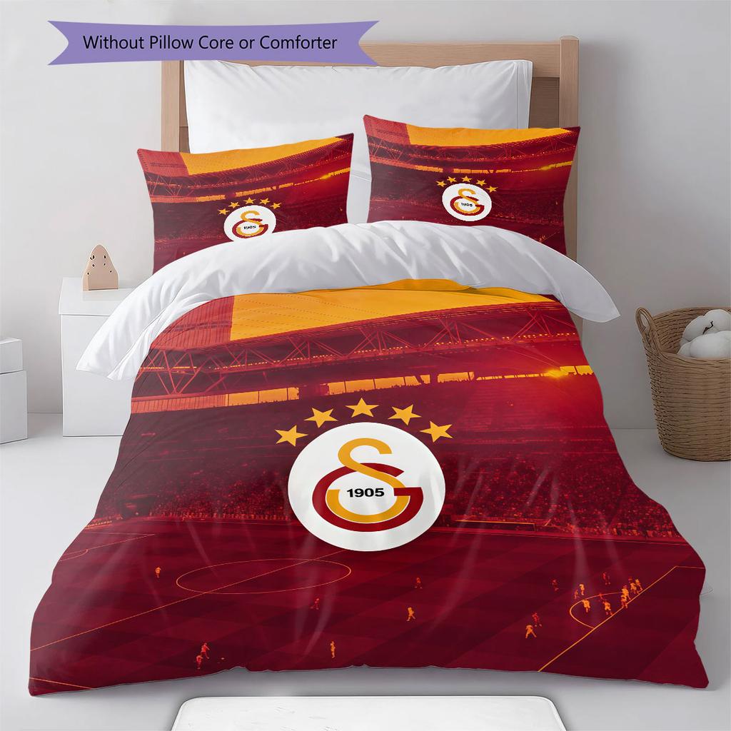 Galatasaray Power Bedding Quilt Set Quilt Cover Pillowcase Home Decoration Birthday Gift (1 * duvet cover + 2 * pillowcase, without core)