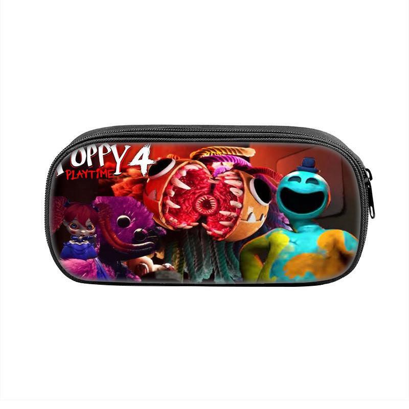 Принт с персонажами игры Poppy Playtime Однослойная сумка для хранения канцелярских принадлежностей для студентов и подростков