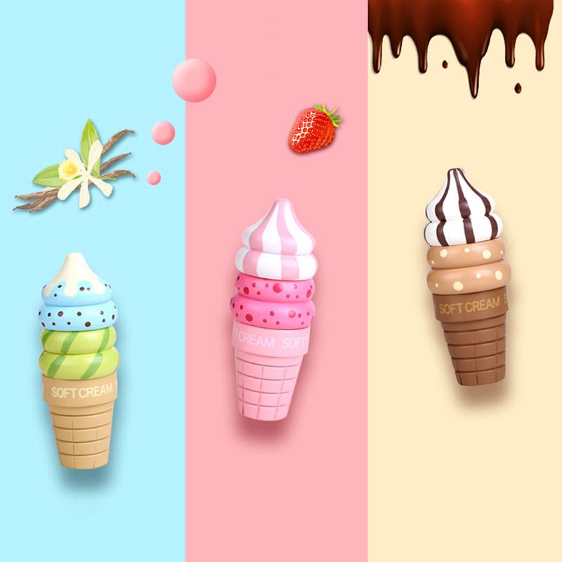 1pc Wooden Pretend Play Food Magnetic Connected Ice Cream Toys for Kids Game
