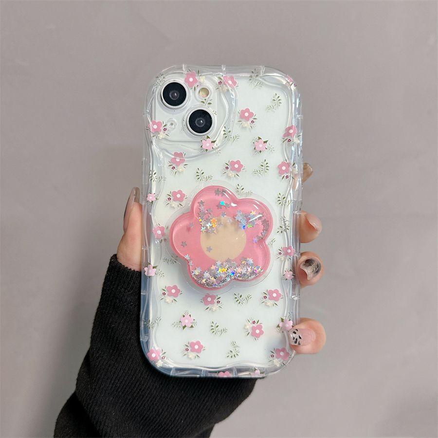 Цветочный чехол-подставка для Samsung Galaxy S25 S24 FE S22 S23 Ultra Plus A56 A55 A35 A54 A15 A16 A17 5G Волнистая ракушка