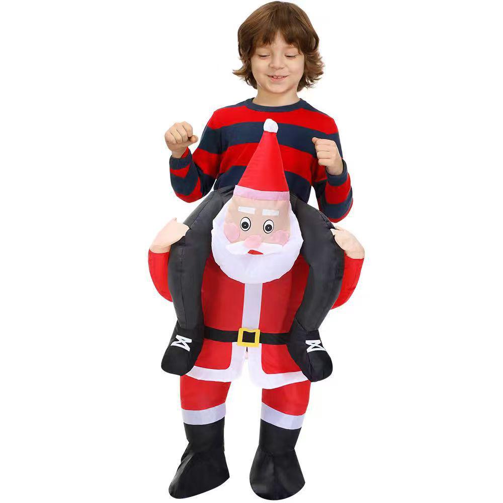 Inflatable Christmas Costume: Santa Claus Riding Reindeer Suit