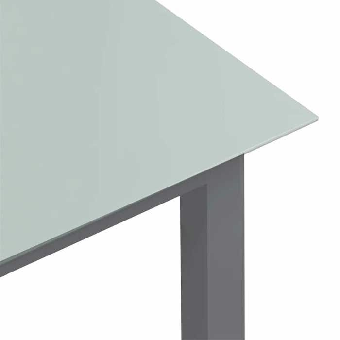 Table de jardin - MAISON EXCLUSIVE - 150x90x74 cm - Aluminium - Verre - Gris clair