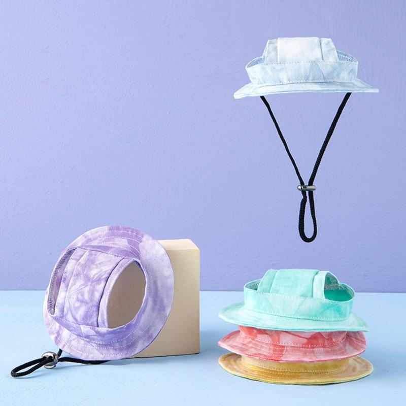Dog Hat Dog Sun Hat Summer UV Protections Visors for Small Medium Large Dogs with Ear Hole Adjustable Chin Strap