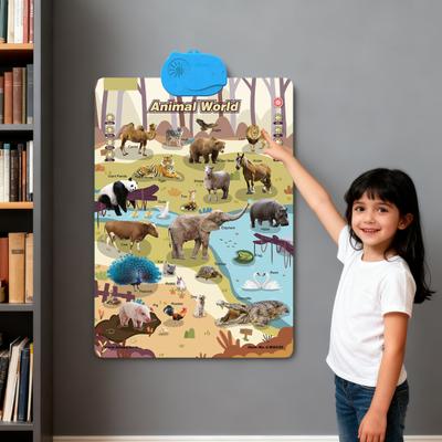 Электронная говорящая настенная таблица АБВ слова Животные Фрукты Транспорт Алфавит Обучающий плакат Таблица Малыши Интерактивная образовательная подвесная таблица Игрушка