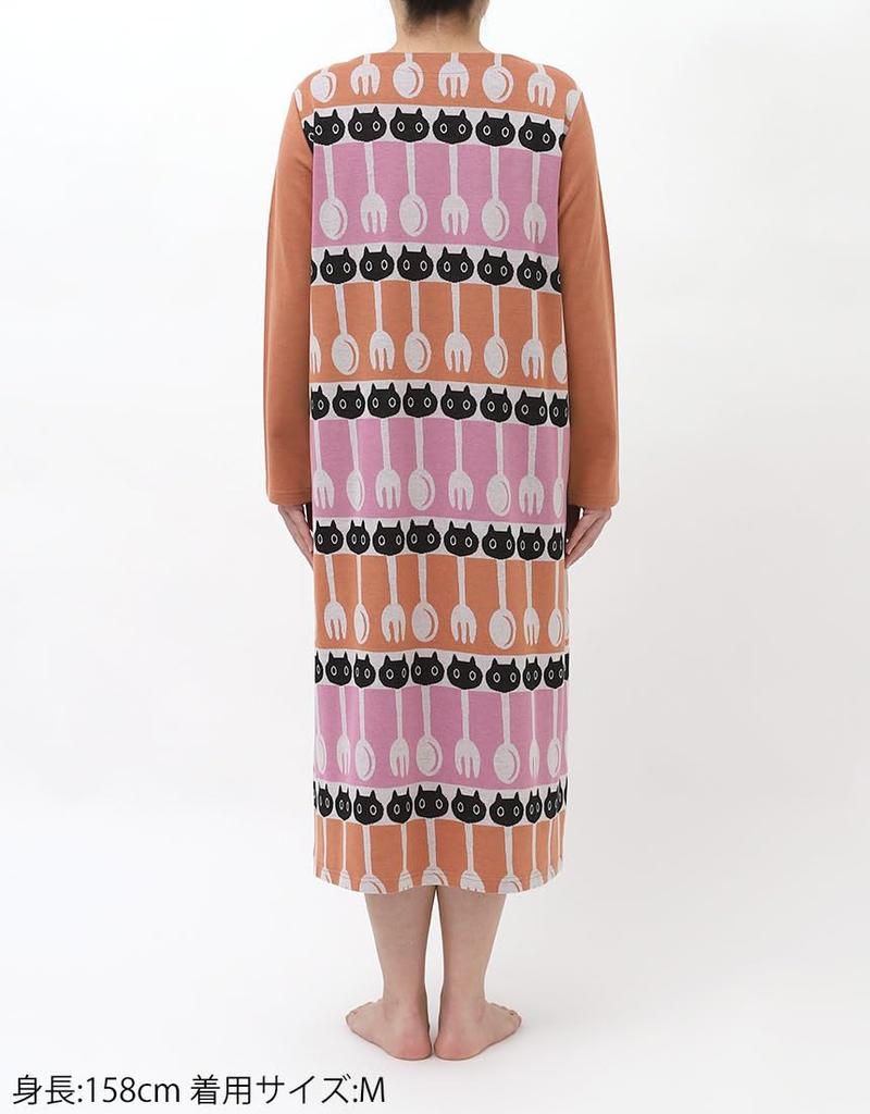 Wacoal Relax Sleep Atsuko Matano Long Sleeve Cotton & Women's Dress, 100% (HNW419)