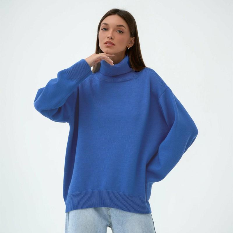 Womens High Neck Knit Sweater Loose Fit Winter Solid Color Pullover Warm Comfortable Casual Office Wear