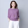 Bat Sleeve Sweater Spring and Autumn Solid Color Pullover Short Long Sleeved Knitted Sweater