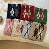 Christmas Scarf Autumn and Winter Versatile Thickened Warm Retro Rhombus Plaid Scarf Scarf