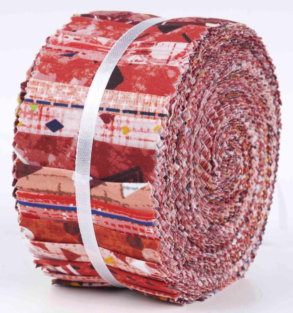 Soimoi 40Pcs Geometric & Texture Print Cotton Precut Fabrics For Quilting Craft Strips 2.5x42inches Jelly Roll -