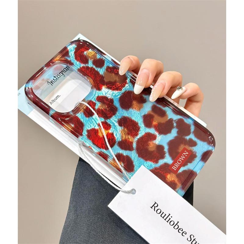 Новый чехол для телефона с леопардовым принтом Blue Planet подходит для Apple 16promax Vortex Iphone15 защитный чехол для женщин