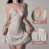 Sexy Pure Desire Pajamas Lace Solid Color Suspender Skirt Suspender Pajamas Outer Robe Home Wear Set