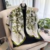 Polka Dot Camellia 90 Imitation Silk Large Square Scarf Shawl Commuting Versatile Printed Scarf Headscarf Silk Scarf Women
