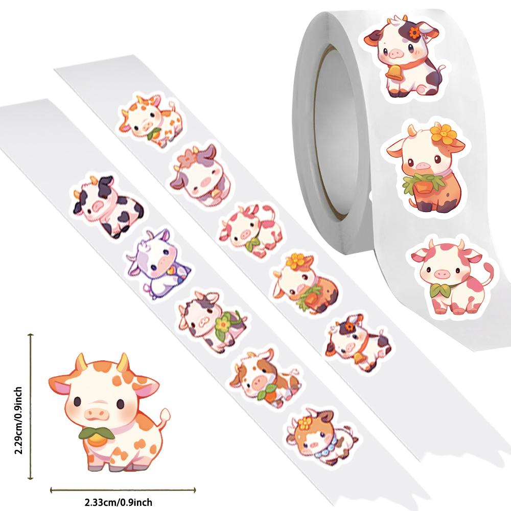 Премиум-Качество 500 шт. Высококачественные Милые Премиум-Качества Коровы Премиум-Качества Наклейки Первоклассные Рулоны Высшего Качества Эстетичные Высококачественные Мультяшные