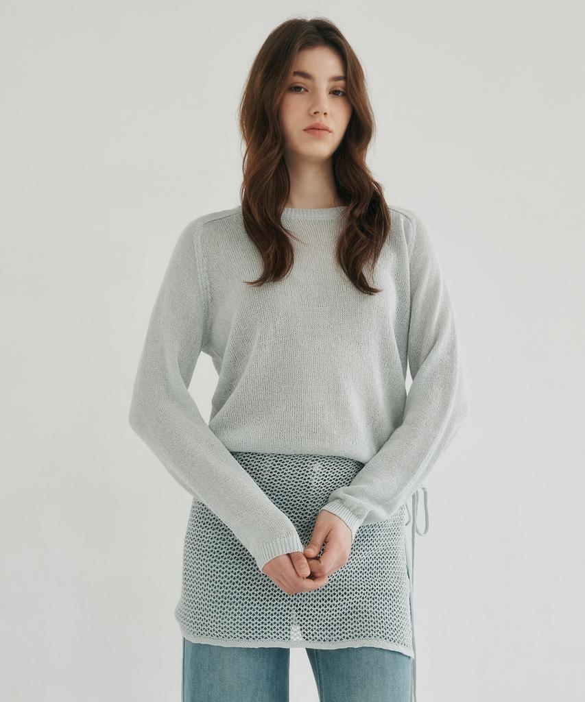 LOSSYROW Mellow Wrap Knit Set Sky Blue
