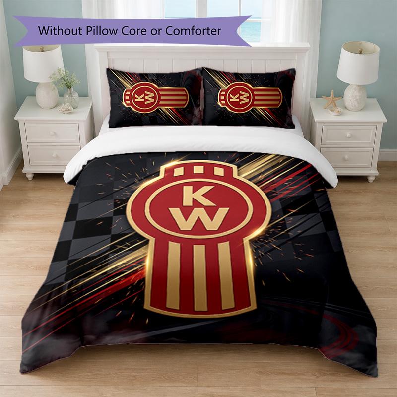 Kenworth Print 3Pcs Bedding Set Duvet Cover With Two Pillowcases Soft Bed Linen For Household Bedroom