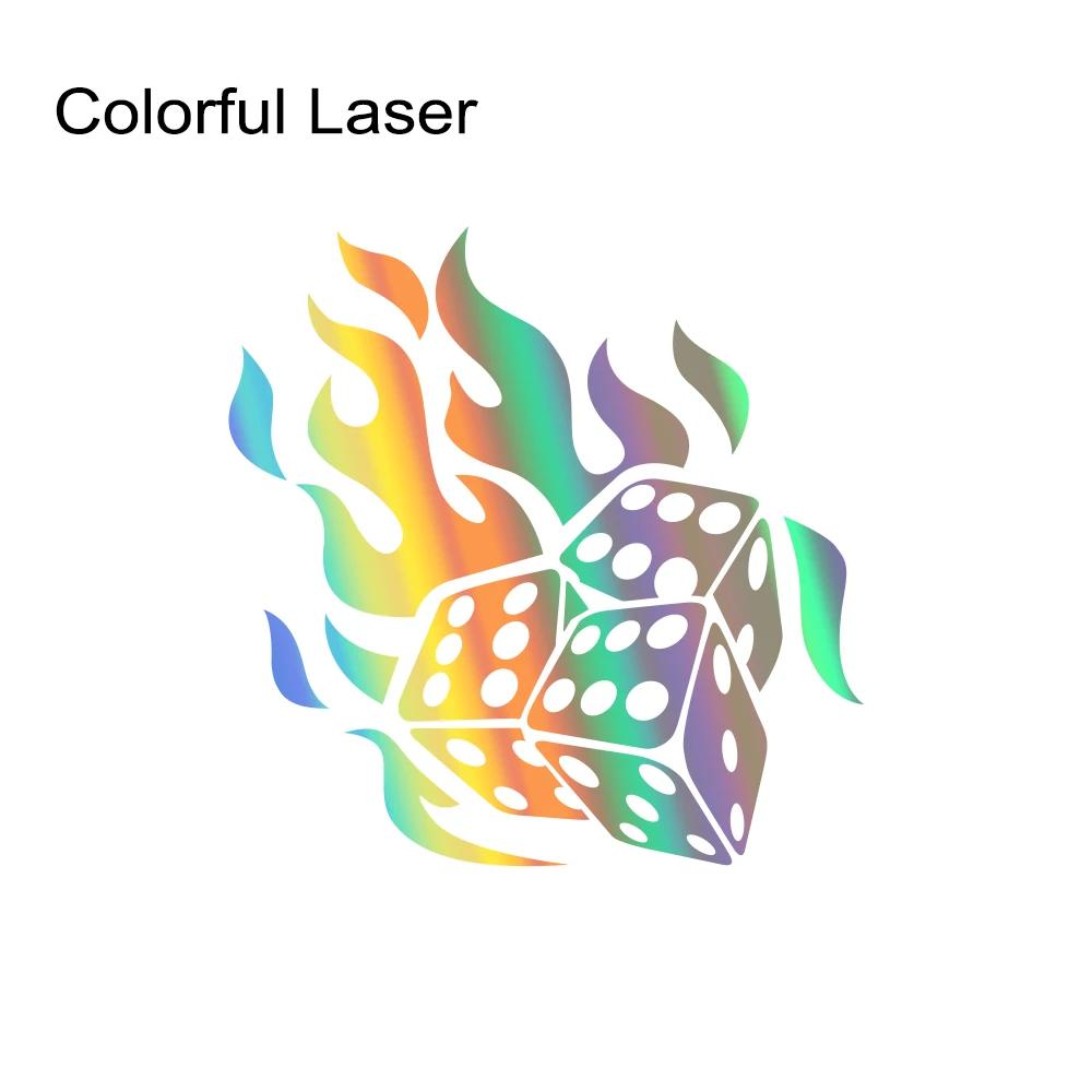 Car Engine Hood Sticker Flame Dice Graphic Vinyl Decal For Auto Vans Trucks SUV Self-Adhesive Auto Body Window Decor Accessories