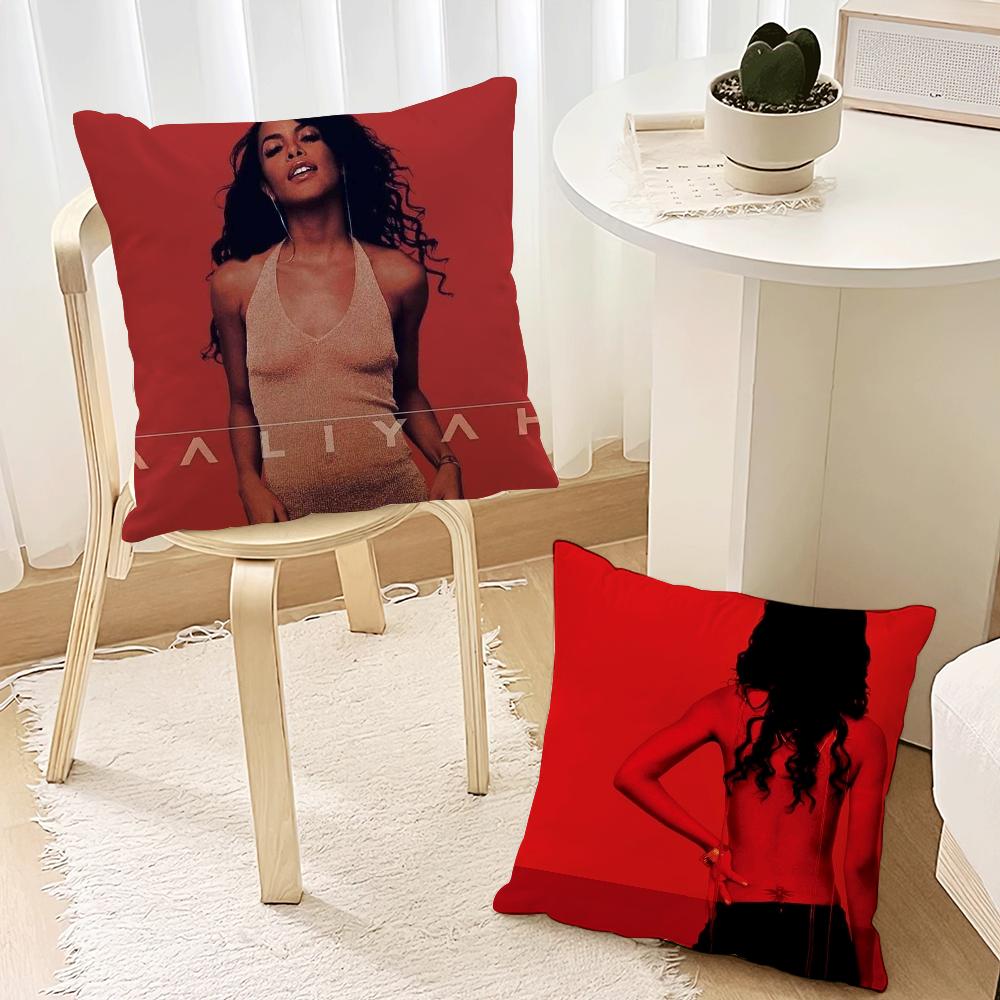 Red A-AaliyahS Album Pillow Case For Sofa Bedside Table Bedroom Backrest Living Office Cushion Printed Square Multiple