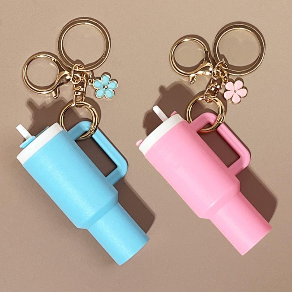 Mini Cup Keychains for Stanley Cup Accessories Cute Tumbler Lip Balm Storage Box Women Purse Backpack Decor Holder Ornaments