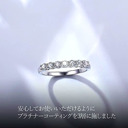 [Takeda Jewelry] Элегантное полуобручальное кольцо с семью муассанитами по 0,56 карата, шириной 2,5 мм, изготовлено из стерлингового серебра 925 пробы, идеально подходит для подарков и A