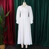 Women's Button Down T-Shirt Dress Casual Long Sleeve Maxi Dress Flowy Lapel A-line Long Dress with Pockets