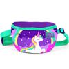 Kids Purple Aqua Green Unicorn Patterned Waist Bag 22491