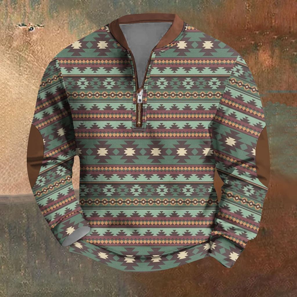 Мужская повседневная толстовка в стиле ретро с градиентным принтом