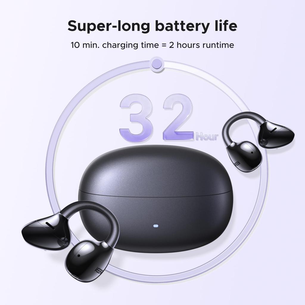 UGREEN ClipBuds Pro Ear Cuff Беспроводные наушники Шумоподавление Титан 32 часа Звук Одновременное подключение к 2 ПРИЛОЖЕНИЯМ Индивидуальная быстрая зарядка Черный [Bluetooth
