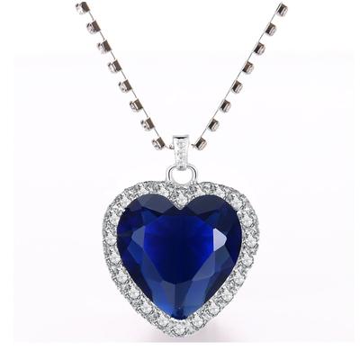 Ожерелье с подвеской Titanic Heart Of Ocean Blue Heart Love Forever + бархатная сумка
