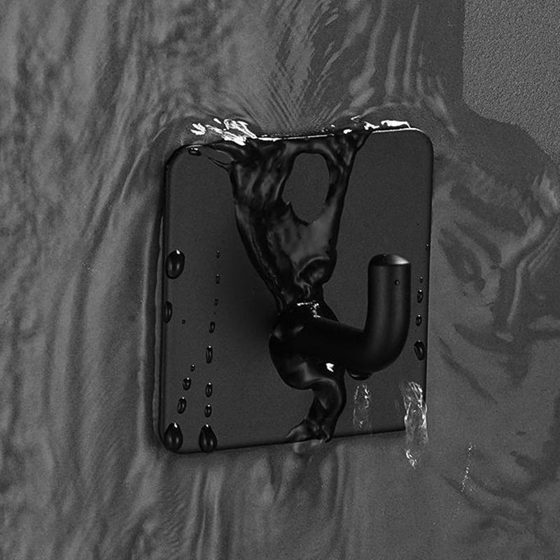 Крючки из нержавеющей стали без сверления, настенные подвесы, не оставляющие следов, крючки с сильным клеем, настенные полки, крючки для одежды за дверями ванной комнаты