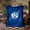 Schalke 04 Theme Fleece Blanket Cozy Soft Plush Blanket For Bedroom Couch Travel