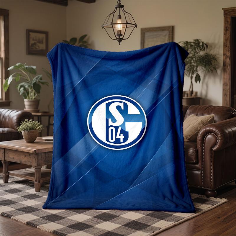 Schalke 04 Theme Fleece Blanket Cozy Soft Plush Blanket For Bedroom Couch Travel