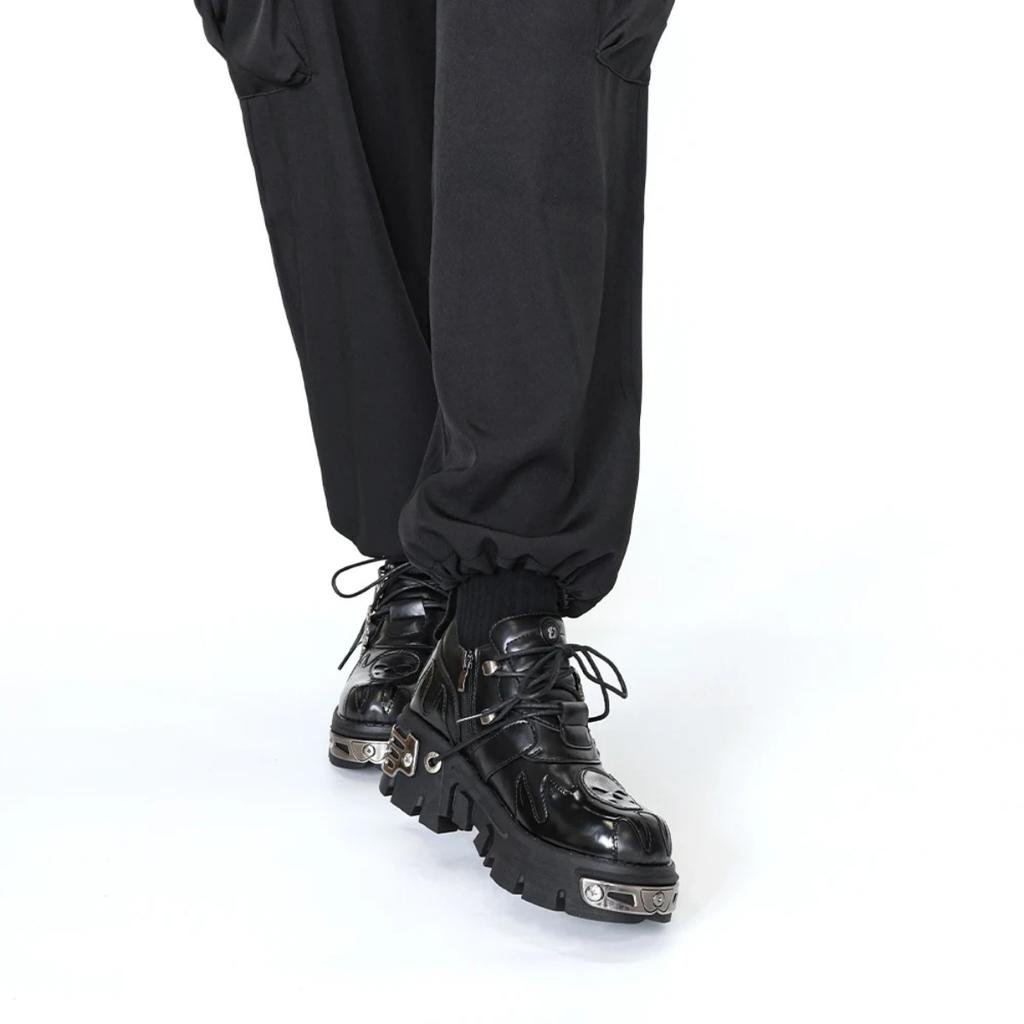 Мужские и женские винтажные рок-парные туфли, новые темные панковские кожаные ретро-ботинки, металлический нишевый дизайн, унисекс, туфли на одной платформе