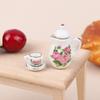 1Set 1:12 Dollhouse Miniature Porcelain Ceramic Tea Cup Set Tableware Kitchen Dollhouse Teapot Diy Toys