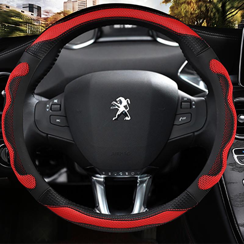 Microfiber Leather Car Steering Wheel Cover For Peugeot 208 2012~2018 Peugeot 308 2014~ 2008 2013~2018 Auto Accessories