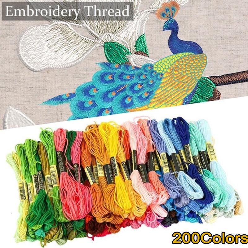 200 разноцветных ниток для вышивания мулине, нитки для вышивания крестиком, рукоделие, хлопок премиум-класса для вышивания крестиком
