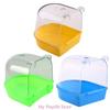 Bird Bath Box Transparent Top Hanging Parrot Bathing Cage Accessory for Small Birds Parakeet Canary Budgerigar Lovebirds