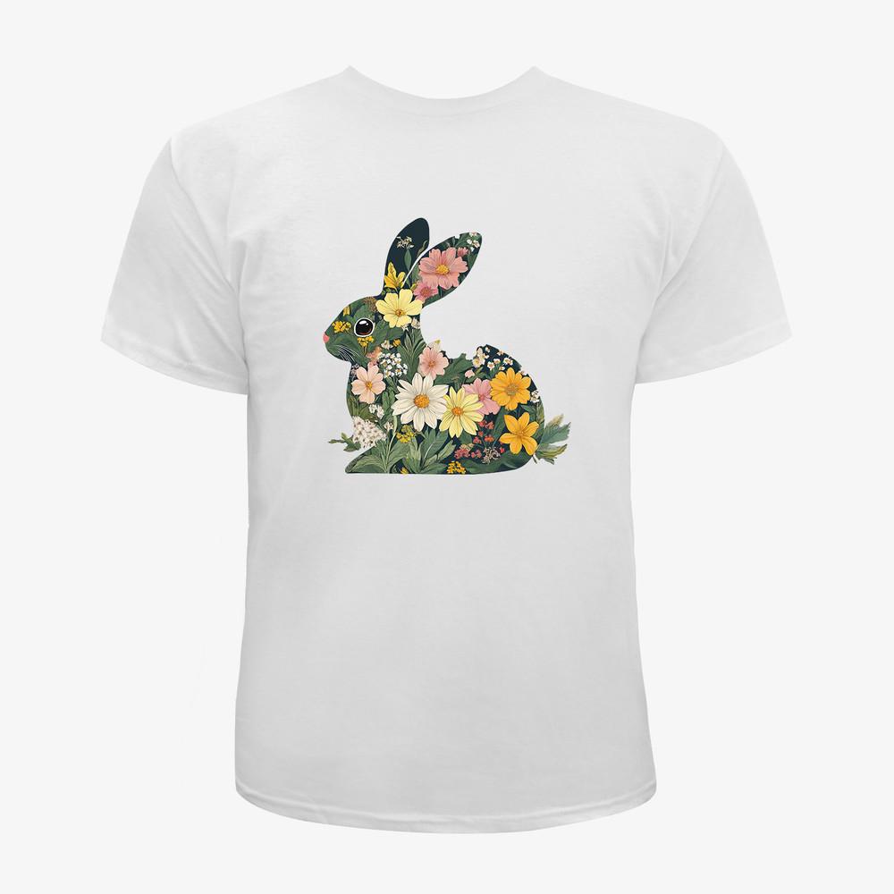 Easter Bunny with Flowers amp; Leaves Tee Women Men Graphic Design Unisex T-Shirt Unisex T-Shirt