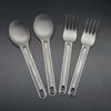 New Pure Portable Outdoor Picnic Accessories Titanium Cookware Cutlery Fork Long Handle Spoon