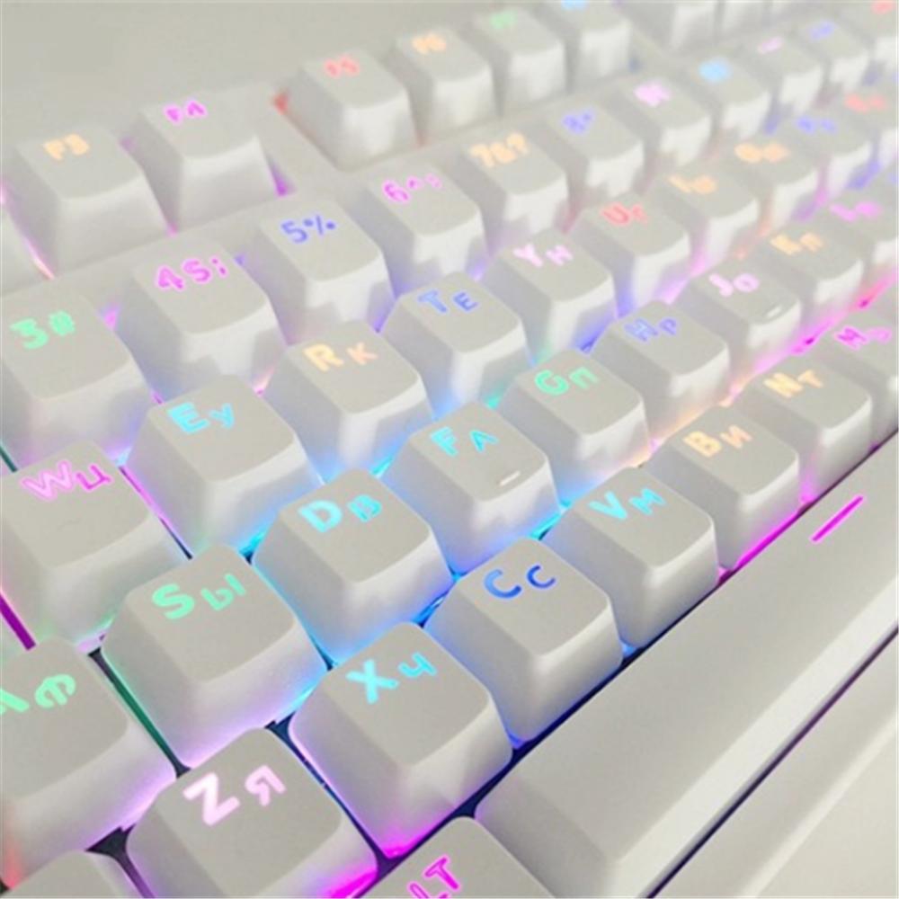 Русская корейская подсветка клавиш 104 / 106 клавиш Профиль OEM Для клавиатуры Cherry Mx Белый Черный Набор DIY Механическая клавиатура Колпачки клавиш