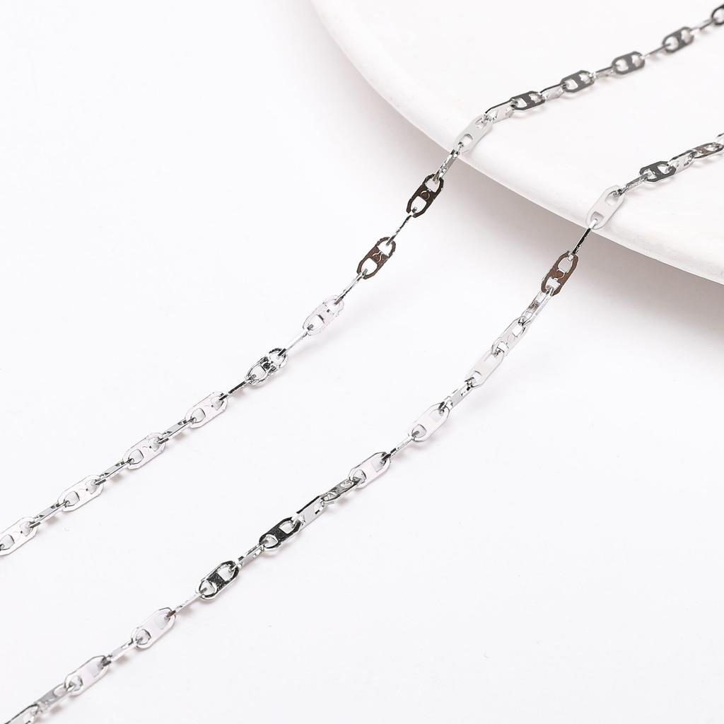 1 метр кубинской звеньевой цепи из нержавеющей стали для самостоятельного изготовления ювелирных изделий