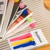 6PCS Soft Silicone Bookmark Clip Color Page Divider Creative Bookmark Buckle Automatically Follow Bookmark School Office Supplies