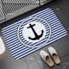 Chic Nautical Anchor Boat Navy Blue Stripes Doormat Bathroom AntiSlip Floor Mat Long Corridor Carpet Custom Rug For Kitchen Bath
