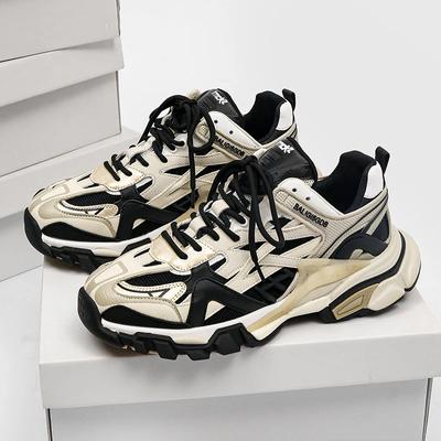 Обувь папы женская 2024 осень новая натуральная кожа толстая подошва модная универсальная женская спортивная обувь кроссовки женские средние (3см-5см)