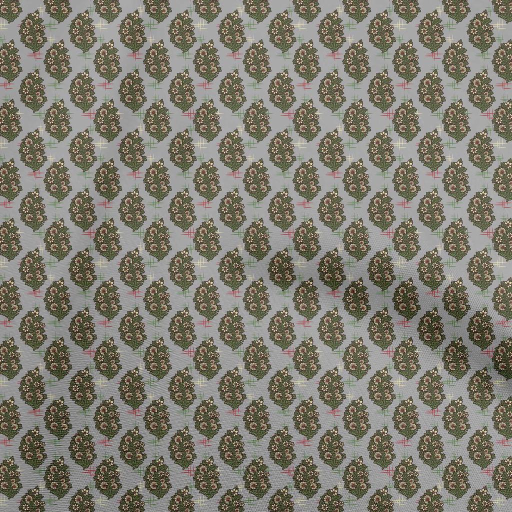 oneOone Cotton Flex Brown Fabric Floral Quilting Supplies Print Sewing Fabric By The Yard 40 Inch