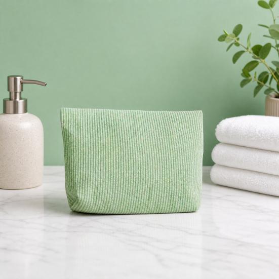 Striped Makeup Bag, Zipper Closure, Durable Portable Cosmetic Storage Bag, for Travel Business Trips And Outdoor Use